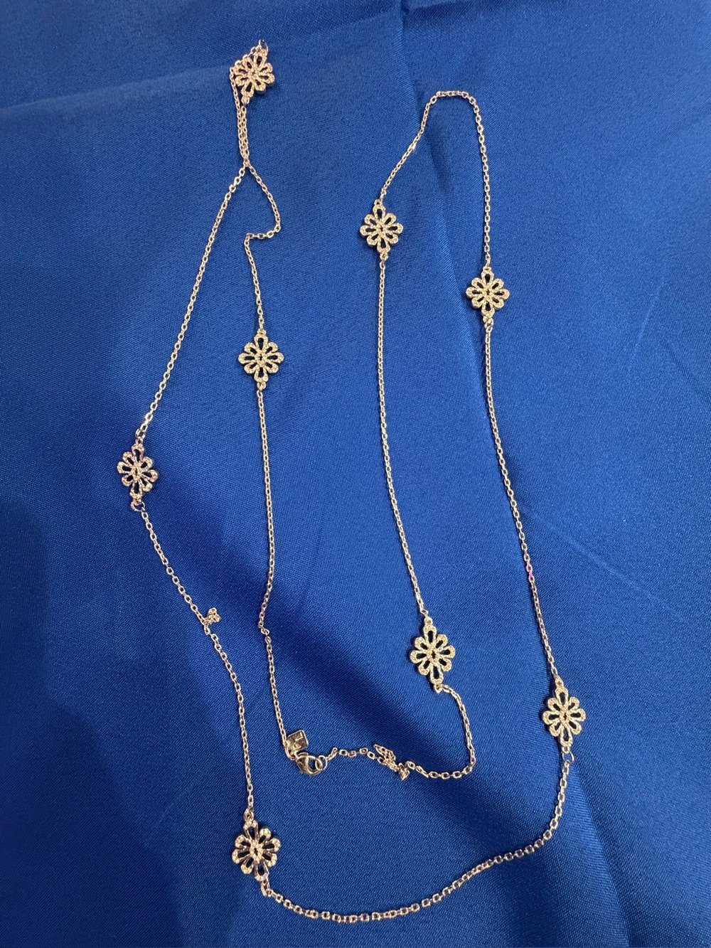 Park Lane Silver-Tone Long Sparkling Floral Necklace